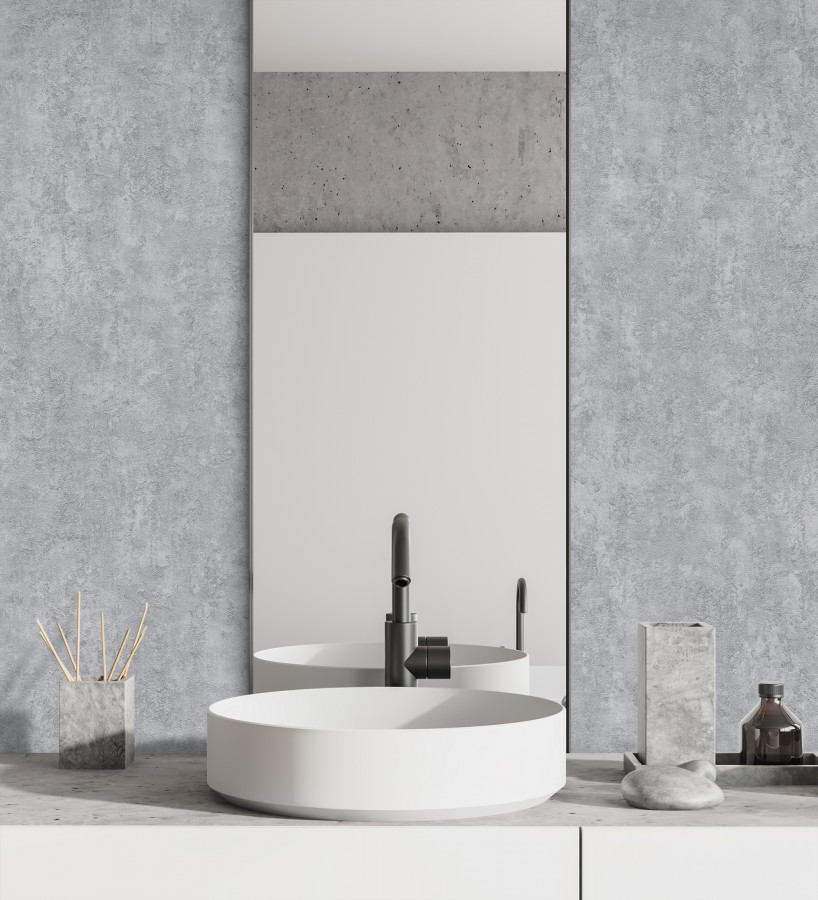Papel pintado estuco gris plomo relieve mineral  Rodes Weathered 685198