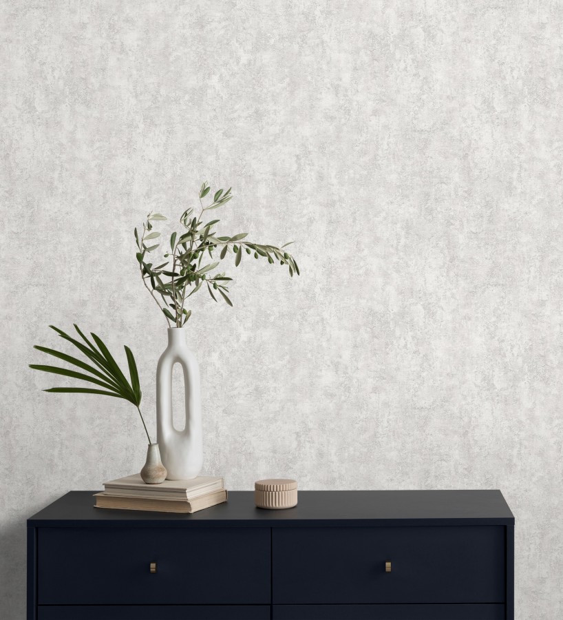 Papel pintado estuco gris claro relieve mineral  Rodes Weathered 685201