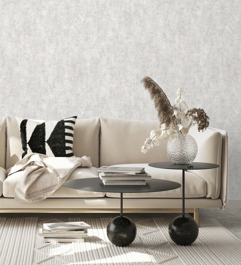 Papel pintado estuco gris claro relieve mineral  Rodes Weathered 685201
