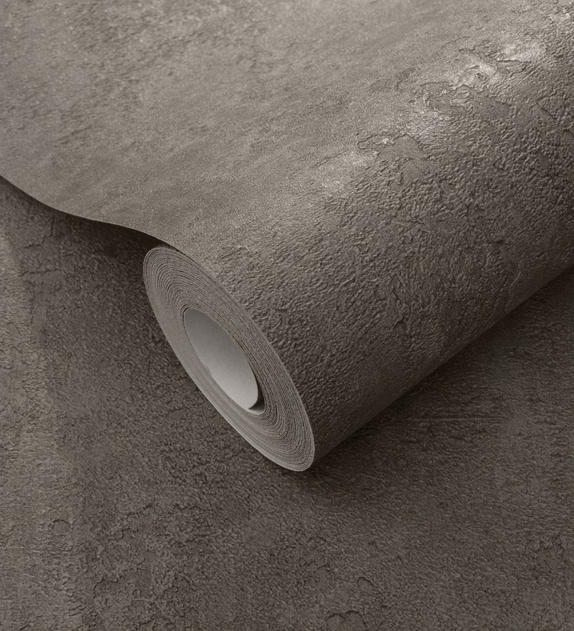 Papel pintado estuco marrón topo relieve mineral  Rodes Weathered 685203