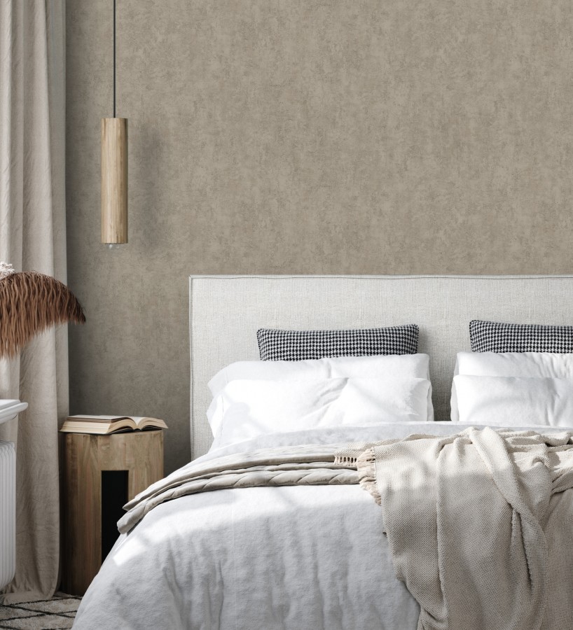 Papel pintado estuco gris arcilla relieve mineral  Rodes Weathered 685204