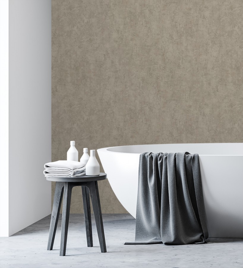 Papel pintado estuco gris arcilla relieve mineral  Rodes Weathered 685204