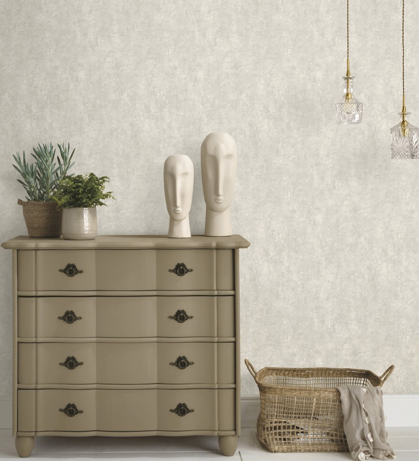 Papel pintado estuco greige relieve mineral  Rodes Weathered 685205