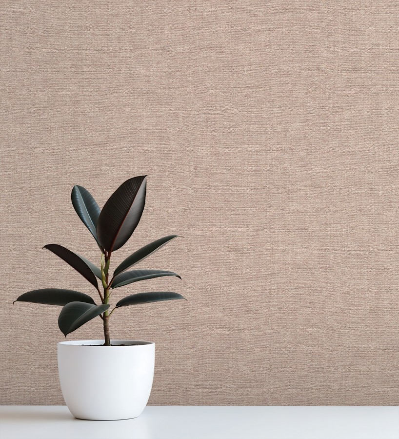 Papel pintado hilos de lino arcilla rosada  Andine Weave 685208