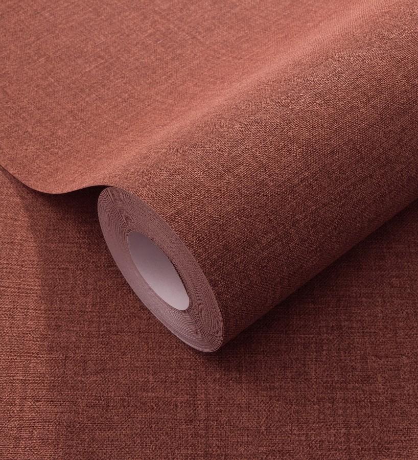 Papel pintado hilos de lino tono carmesí  Andine Weave 685209