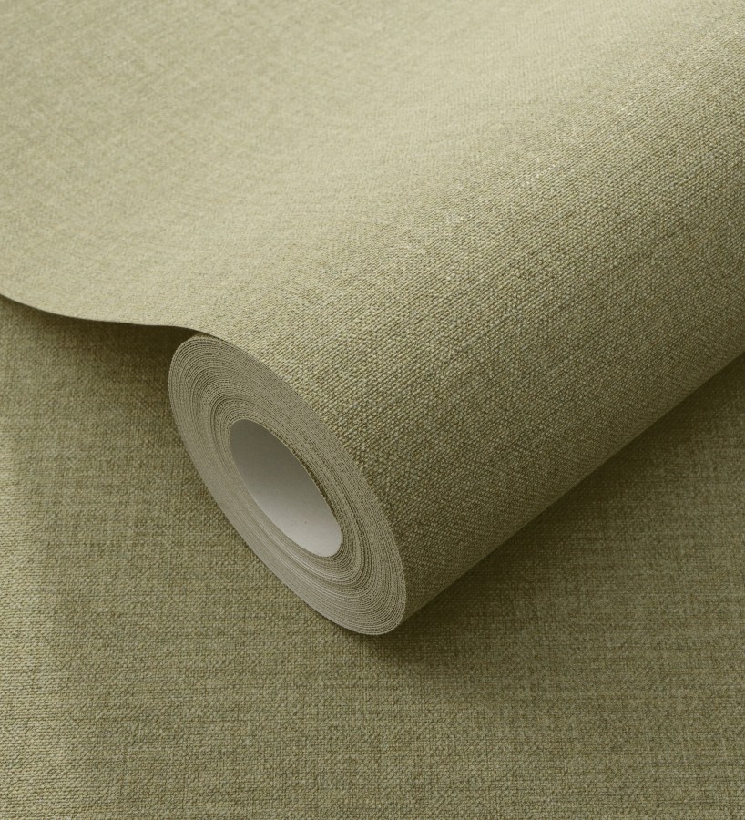 Papel pintado hilos de lino verde musgo  Andine Weave 685210