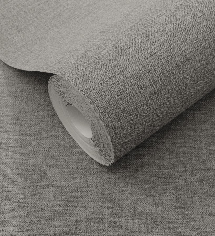 Papel pintado hilos de lino gris oscuro  Andine Weave 685212