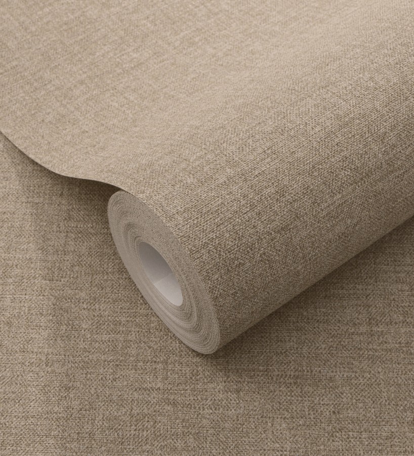 Papel pintado hilos de lino marrón taupe  Andine Weave 685213