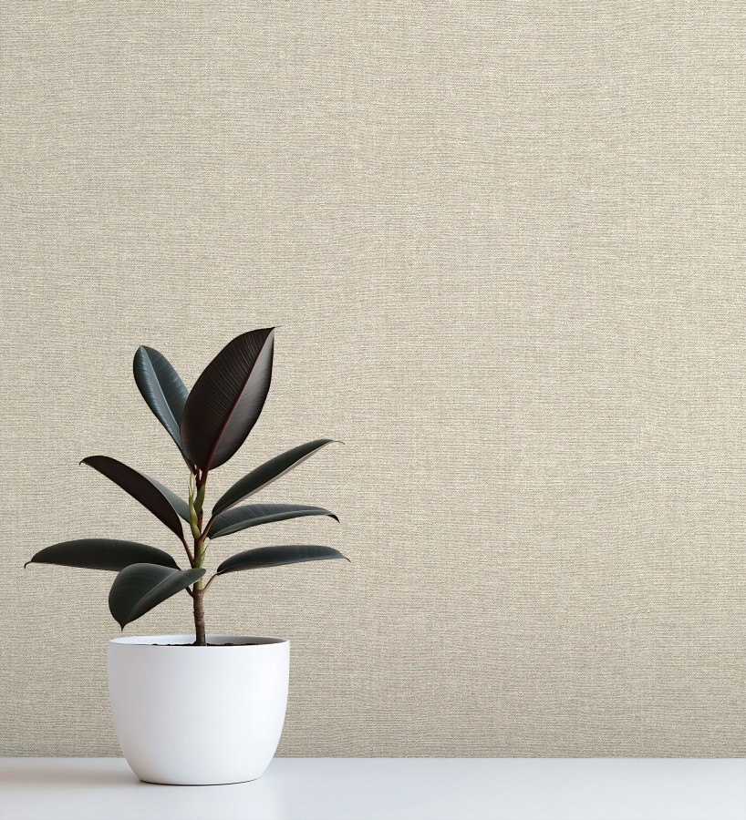 Papel pintado hilos de lino tonos beige  Andine Weave 685221
