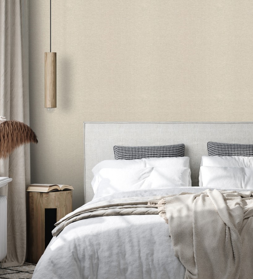 Papel pintado hilos de lino tonos beige  Andine Weave 685221