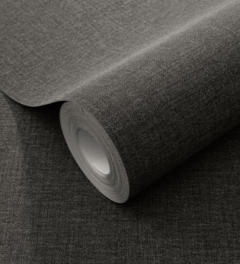 Papel pintado hilos de lino gris antracita  Andine Weave 685223