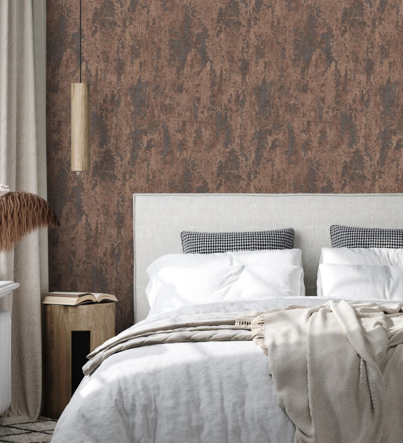 Papel pintado mineral pátina metálica cobre  Calgary Steel 685227