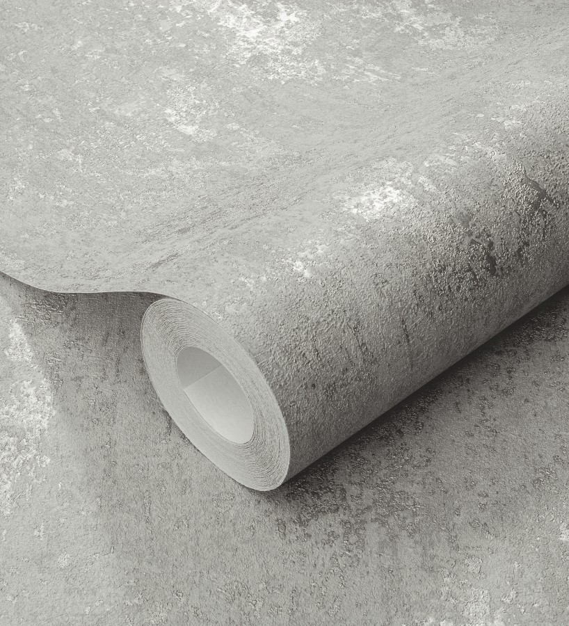 Papel pintado mineral pátina metálica acero fondo gris cemento   Calgary Steel 685230