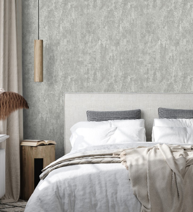 Papel pintado mineral pátina metálica acero fondo gris cemento   Calgary Steel 685230