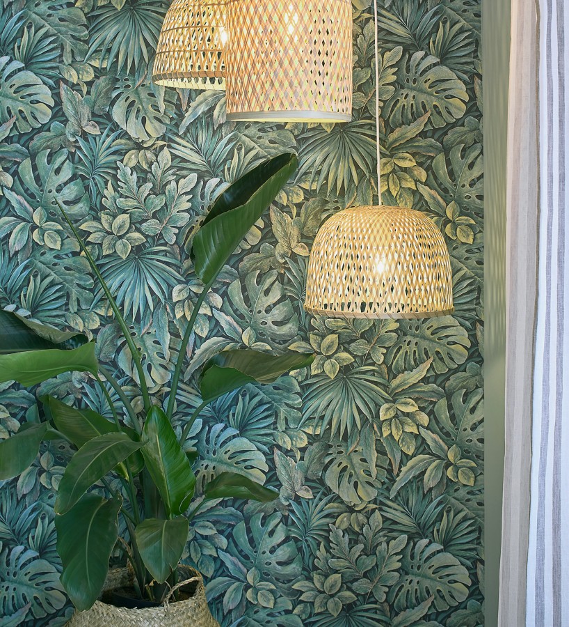 Papel pintado de plantas tropicales estilo tropical vintage  Soho Foliage 685234