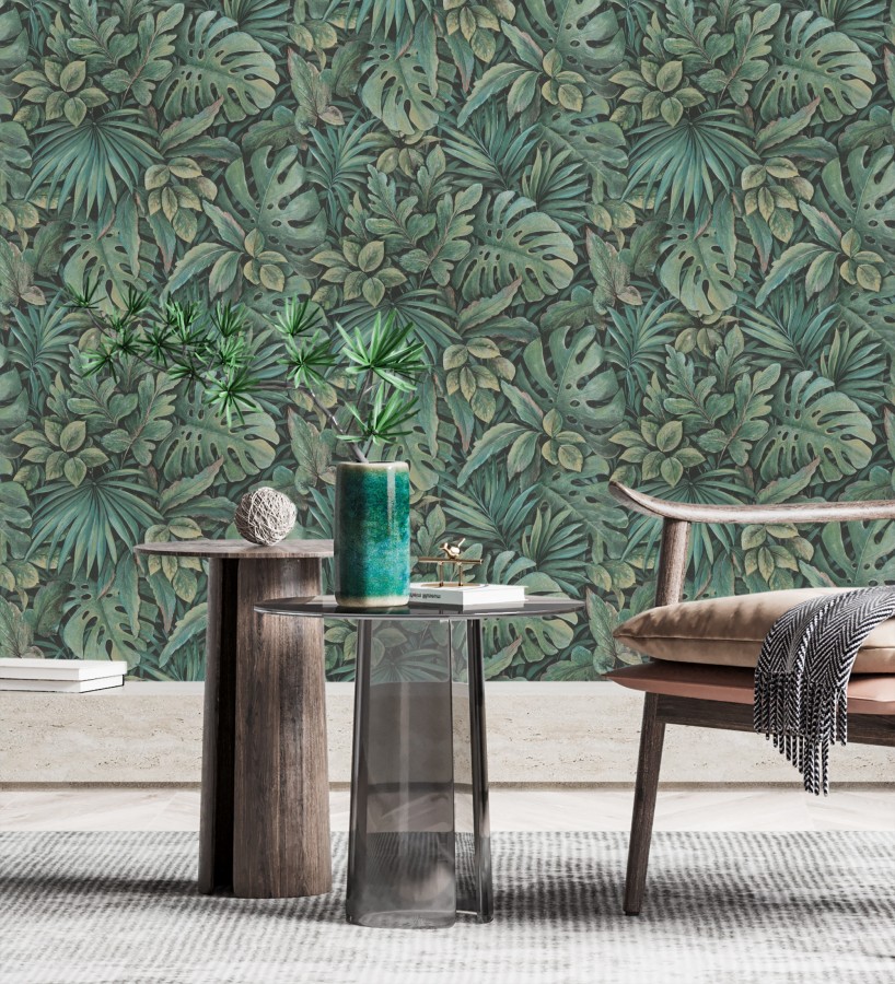 Papel pintado de plantas tropicales estilo tropical vintage  Soho Foliage 685234