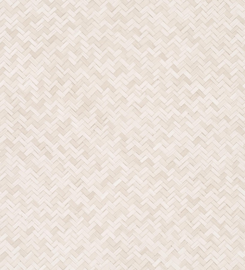 Papel pintado efecto ratán bambú tono nude trenzado espiga  Savile Rattan 685243