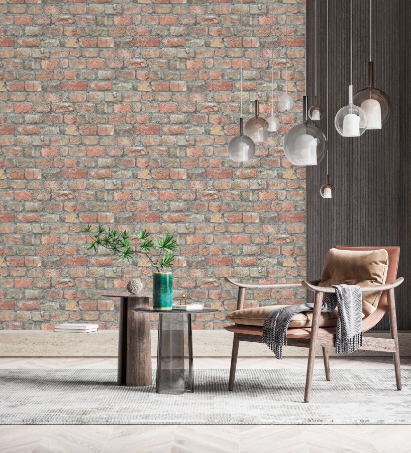 Papel pintado ladrillo realista estilo rústico industrial texturizado efecto realista  London Factory 685245
