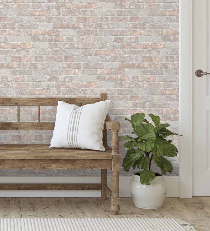 Papel pintado muro de ladrillos en relieve y tacto arenoso  Salem Brick 685249