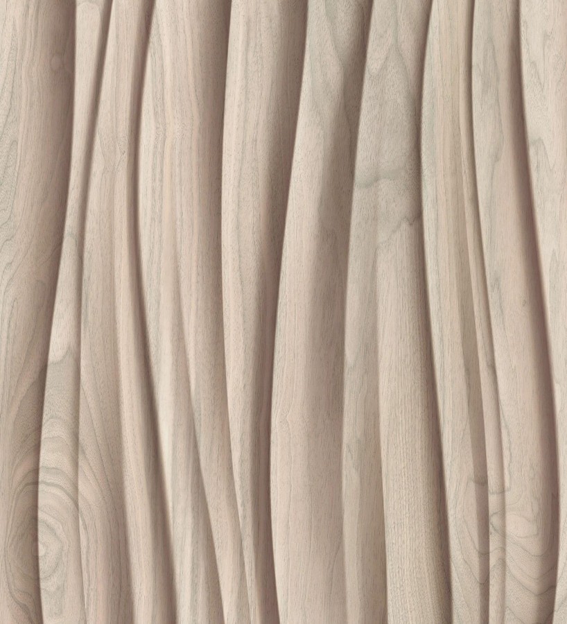 Papel pintado madera 3D ondas de fresno natural moderno  Kobe Drift 685256