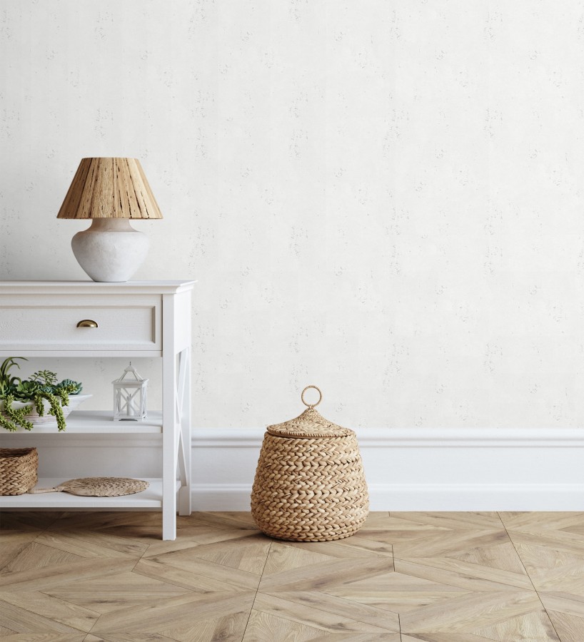 Papel pintado de hormigón estucado en relieve color blanco  Hannover 685268