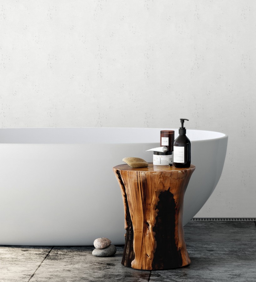 Papel pintado de hormigón estucado en relieve color blanco  Hannover 685268