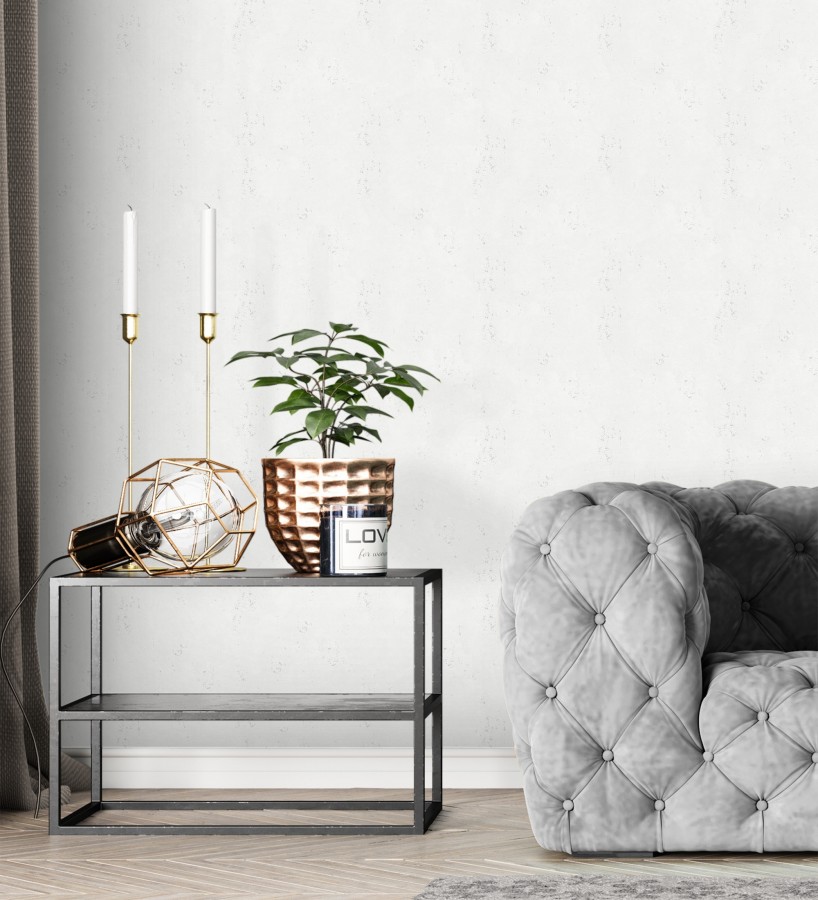 Papel pintado de hormigón estucado en relieve color blanco  Hannover 685268