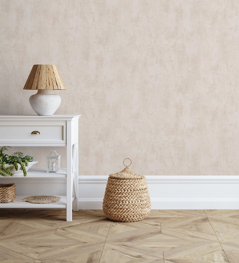 Papel pintado de hormigón estucado en relieve color arcilla clara  Hannover 685270