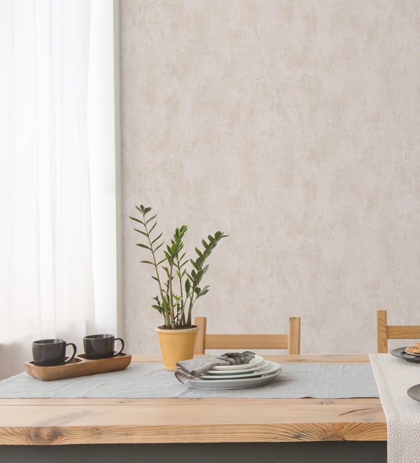 Papel pintado de hormigón estucado en relieve color arcilla clara  Hannover 685270