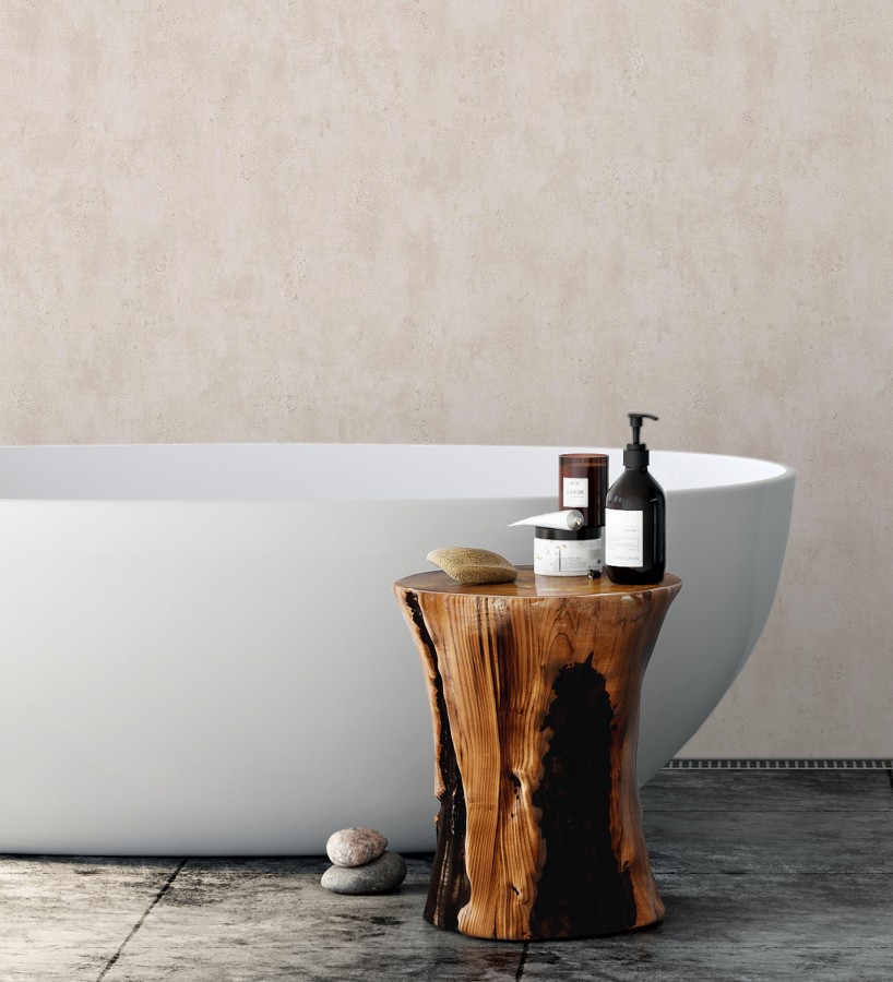 Papel pintado de hormigón estucado en relieve color arcilla clara  Hannover 685270