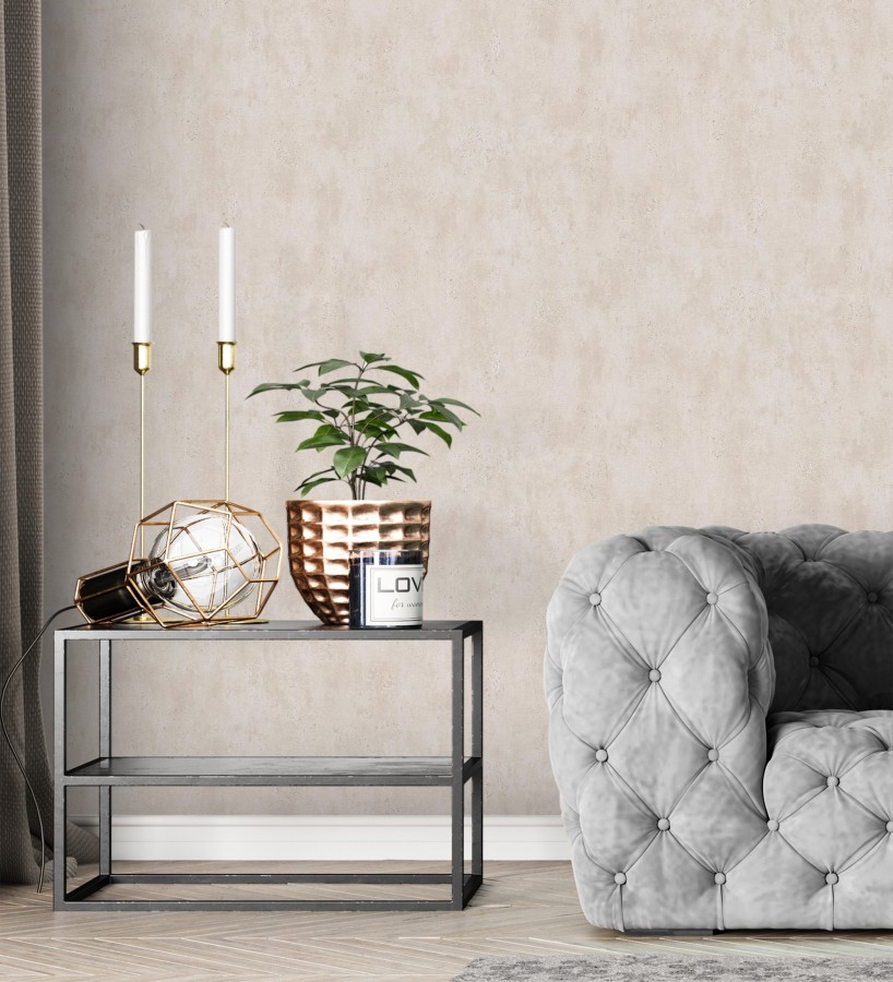 Papel pintado de hormigón estucado en relieve color arcilla clara  Hannover 685270