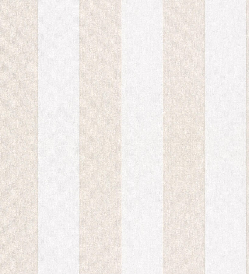 Papel pintado de rayas beige y blanca textura textil suave  Soren Stripe 685273