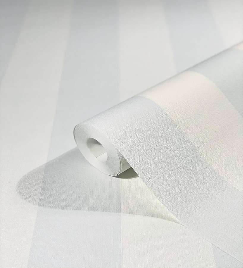Papel pintado de rayas celeste y blanca textura textil suave  Soren Stripe 685274