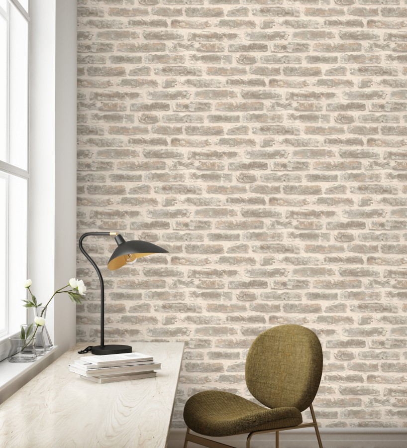 Papel pintado muro ladrillo antiguo estilo rústico loft  Montreal Brick 685278