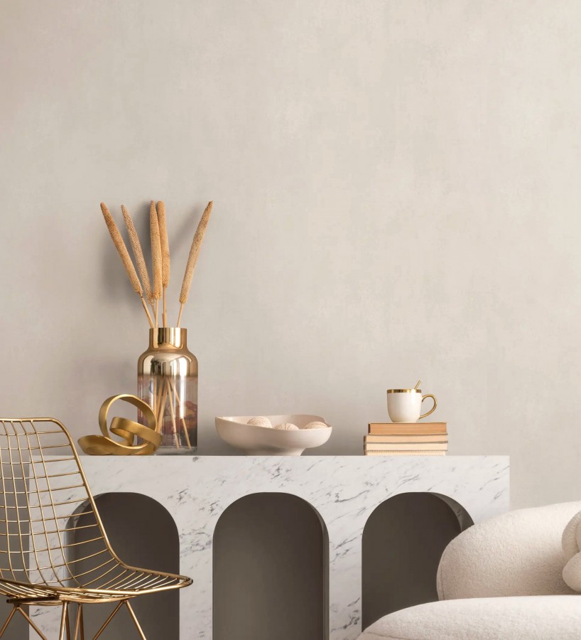 Papel pintado microcemento beige estilo industrial  Mercer Clay 685280