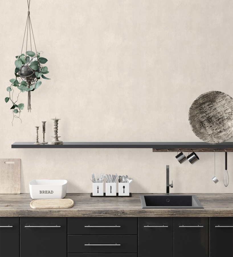 Papel pintado microcemento beige estilo industrial  Mercer Clay 685280
