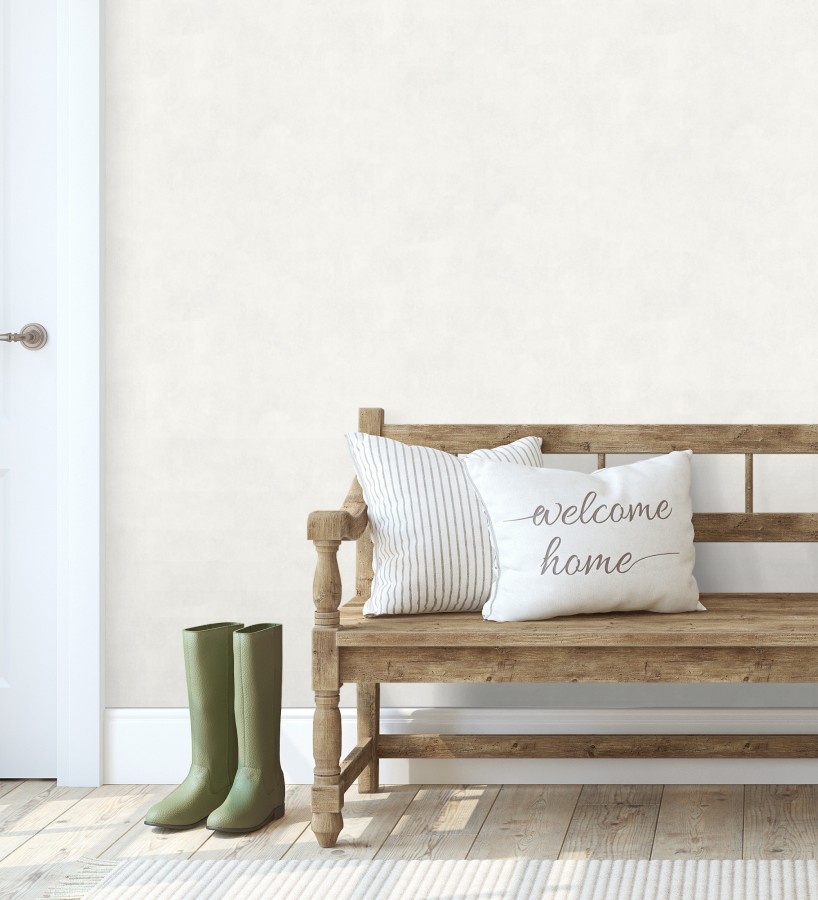 Papel pintado microcemento blanco estilo industrial  Mercer Clay 685281