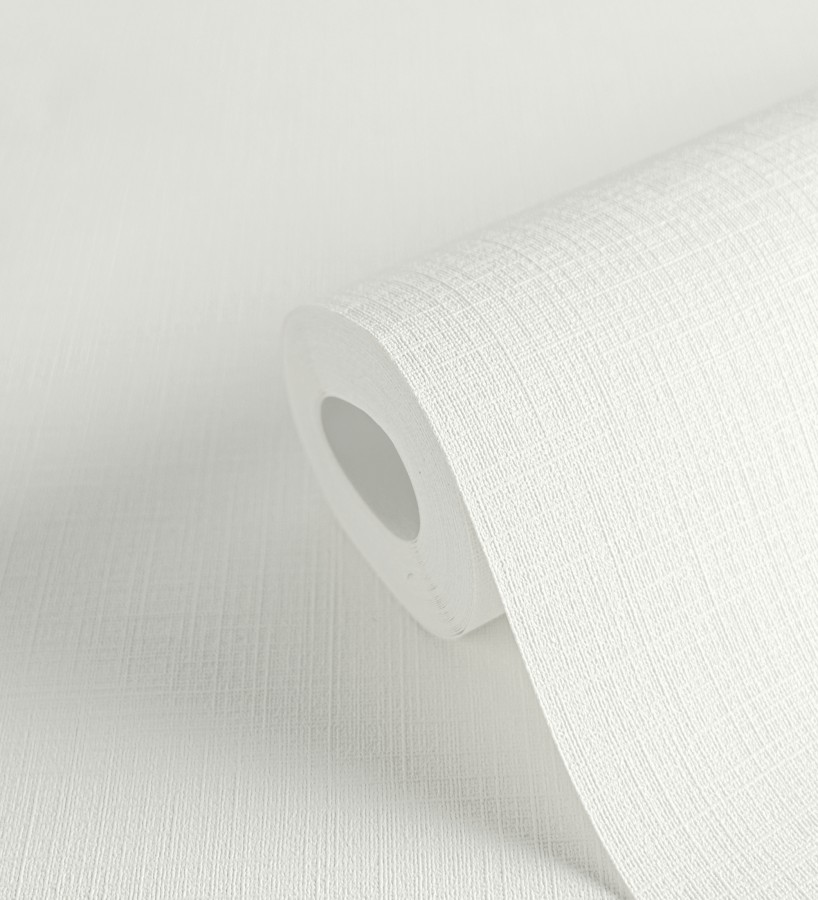 Papel pintado liso con textura lienzo pintado color blanco  Brighton Porcelain 685283