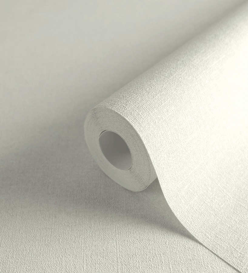 Papel pintado liso blanco roto efecto textil hilos de lino y algodón  Raffton Linen 685287