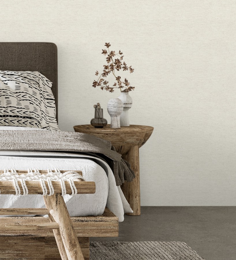 Papel pintado liso con textura lienzo pintado color beige pálido  Brighton Porcelain 685288