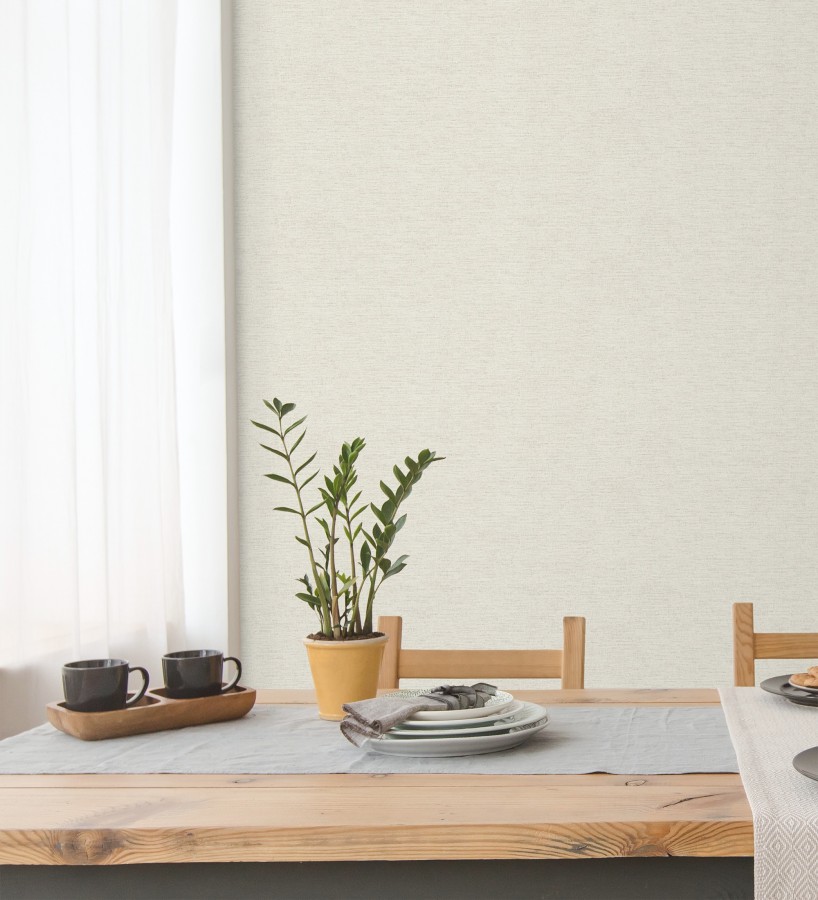 Papel pintado liso con textura lienzo pintado color beige pálido  Brighton Porcelain 685288