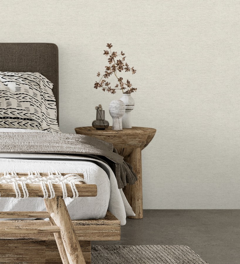 Papel pintado liso con textura lienzo pintado beige neutro claro  Brighton Porcelain 685289