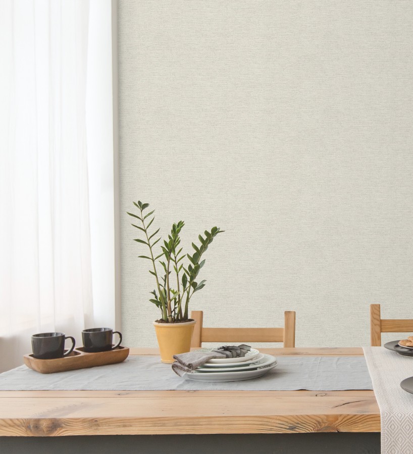 Papel pintado liso con textura lienzo pintado beige neutro claro  Brighton Porcelain 685289