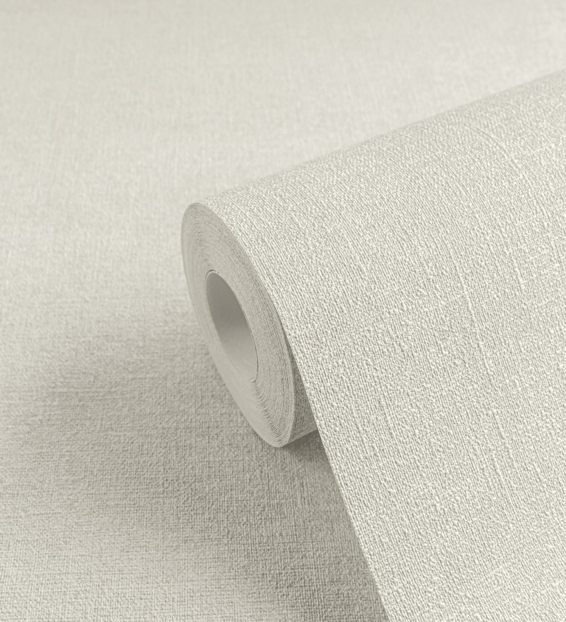 Papel pintado liso blanco pergamino efecto textil hilos de lino y algodón  Raffton Shadow 685292