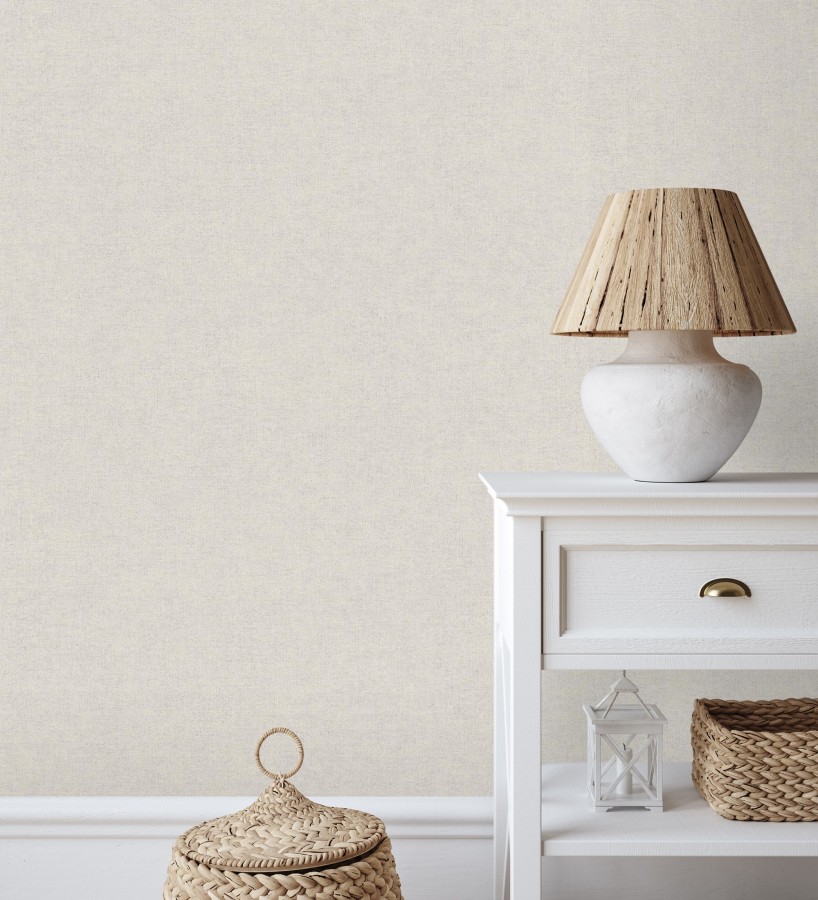 Papel pintado liso gris perla efecto textil hilos de lino y algodón  Raffton Linen 685293