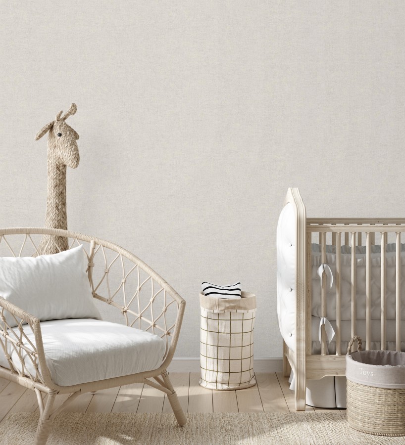 Papel pintado liso gris perla efecto textil hilos de lino y algodón  Raffton Linen 685293