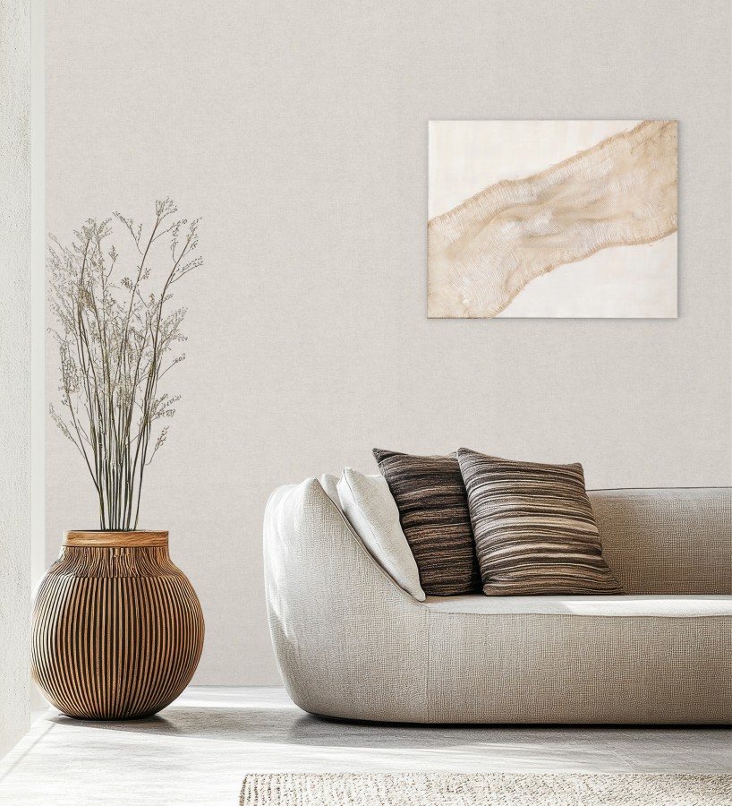 Papel pintado liso gris perla efecto textil hilos de lino y algodón  Raffton Linen 685293