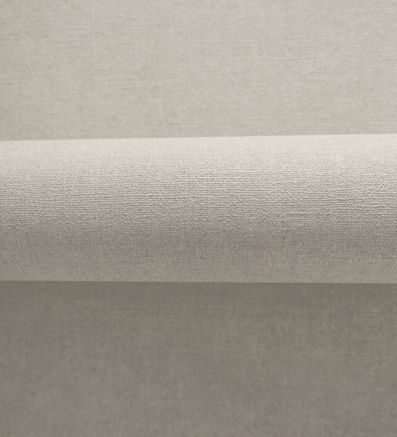 Papel pintado liso greige suave efecto textil hilos de lino y algodón  Raffton Shadow 685294