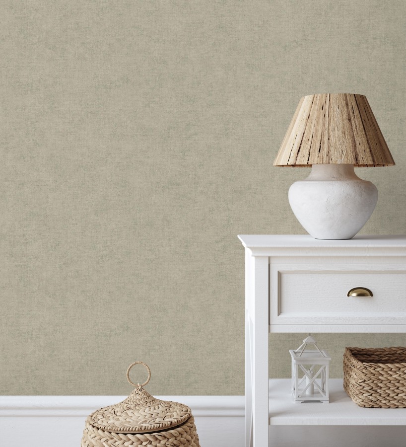 Papel pintado liso tono gris cemento efecto textil hilos de lino y algodón  Raffton Shadow 685296