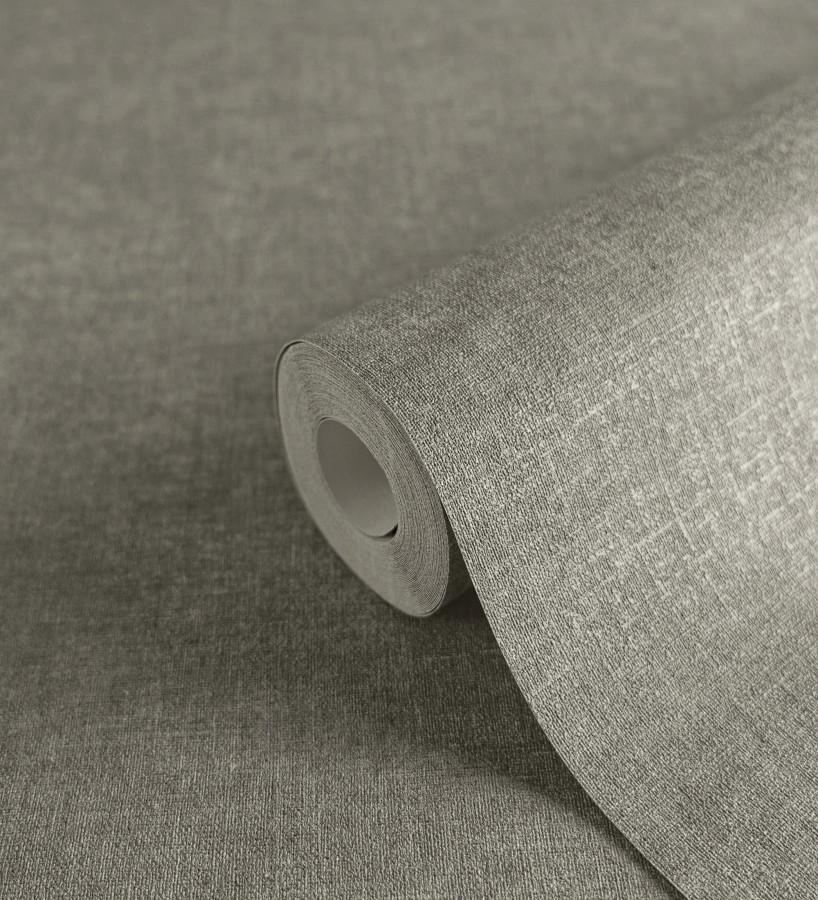 Papel pintado liso gris marengo efecto textil hilos de lino y algodón  Raffton Shadow 685297